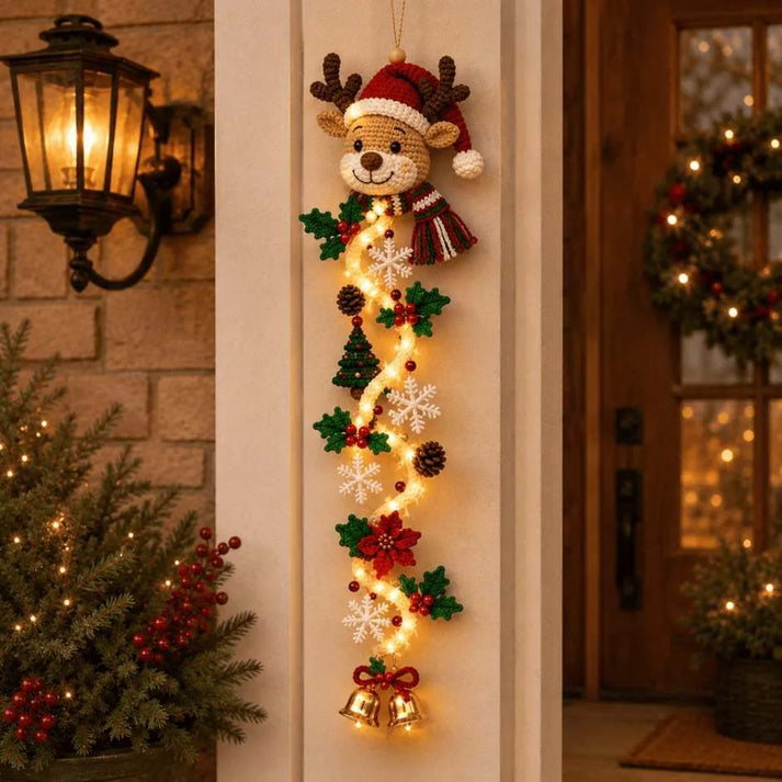✨Merry Cascade Glowing Christmas Door Hanger | Festive Lighted Front Door Decor