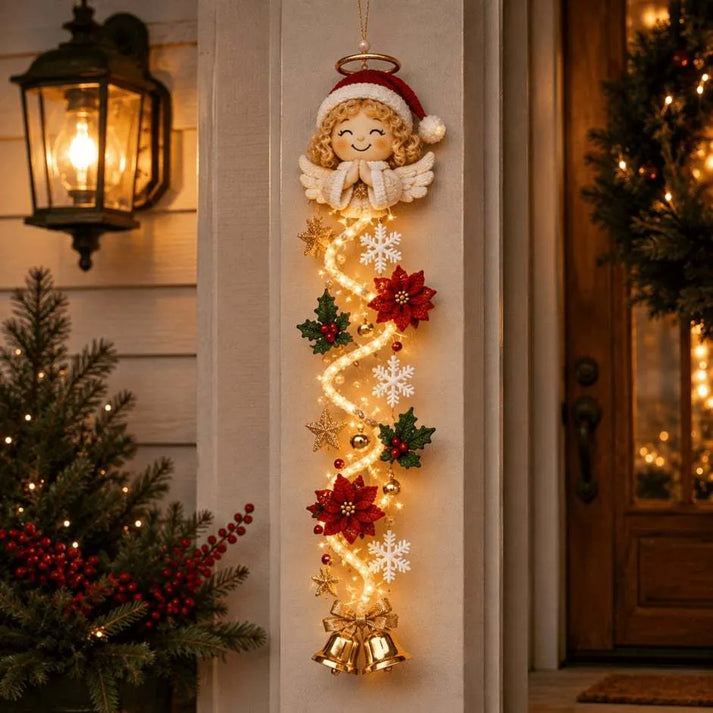 ✨Merry Cascade Glowing Christmas Door Hanger | Festive Lighted Front Door Decor